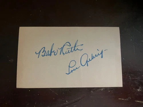 Babe Ruth/Lou Gehrig Signed, Autographed Government Postcard! LOA!  Amazing!