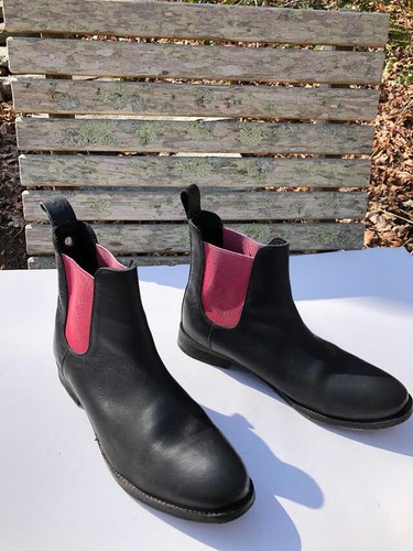Free People Black leather red gusset 