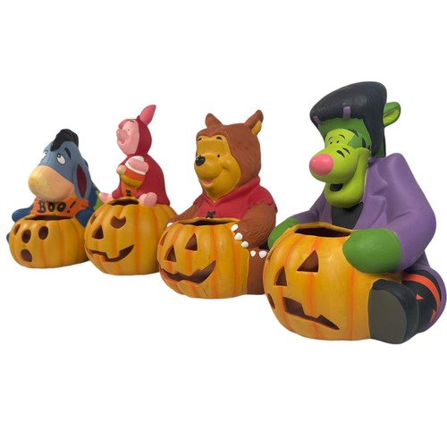 Rare Disney Direct Winnie the Pooh Halloween Piglet Eeyore Tigger Tea Lite Set - Picture 5 of 18