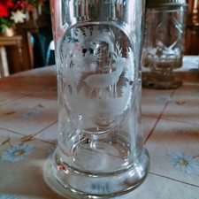 CRISTAL superbe chop a BIERE  béer objet vitrine pinte verre glace chope bar 