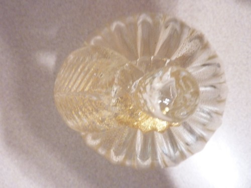 VTG MURANO HAND BLOWN ART GLASS BEIGE CLEAR PUMPKIN, 10 oz - Picture 8 of 14