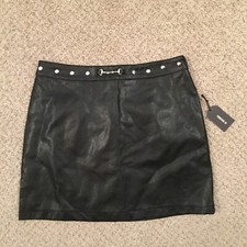 Forever 21 Skirt Size 29 Short Lined Black Faux Leather New