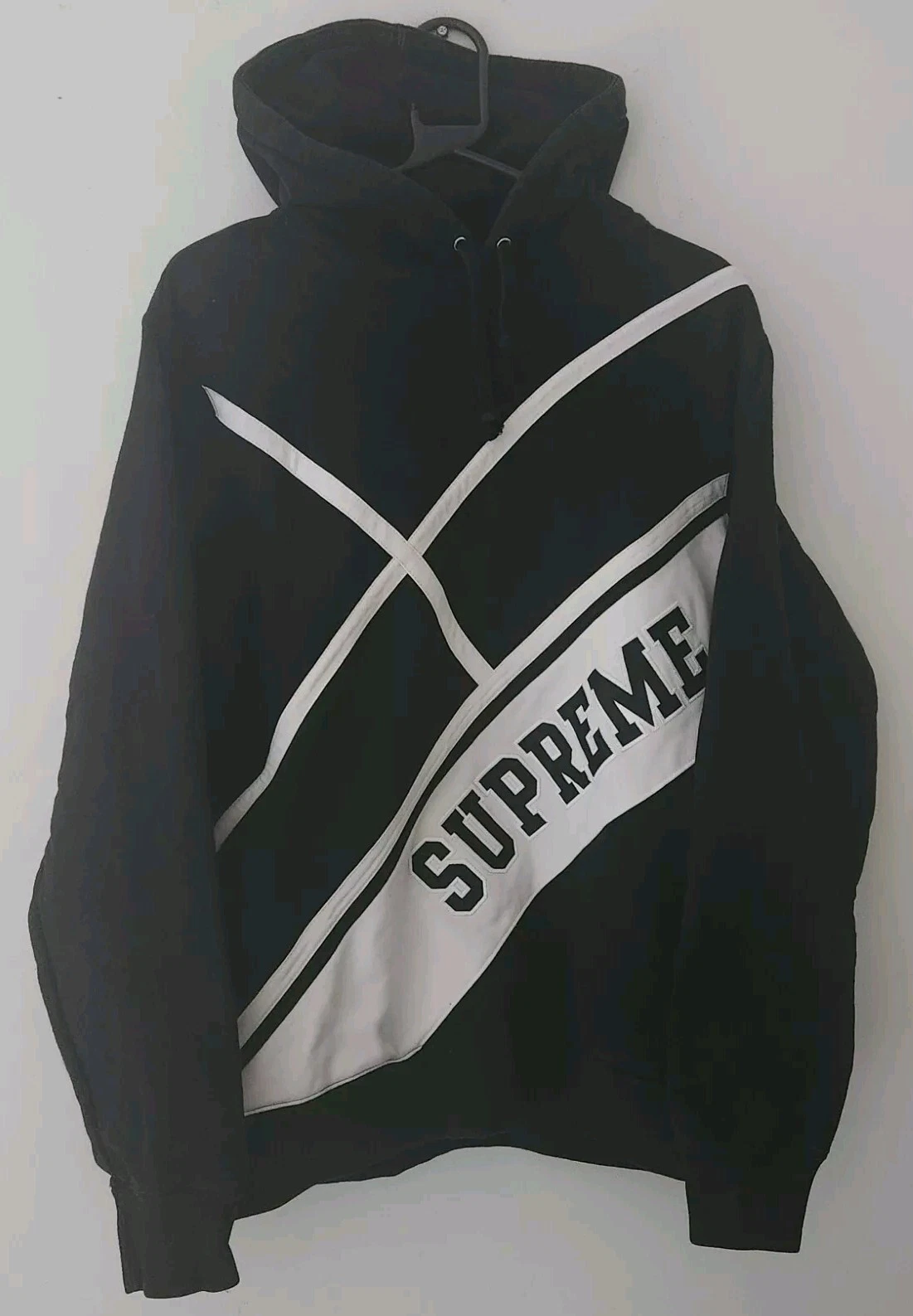 Sweat à capuche SS18 Supreme Diagonal noir sweat à capuche M moyen pull