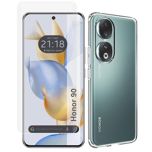 Per HONOR 90 COVER CUSTODIA TRASPARENTE + PELLICOLA VETRO TEMPERATO PROTEZIONE - Picture 1 of 15