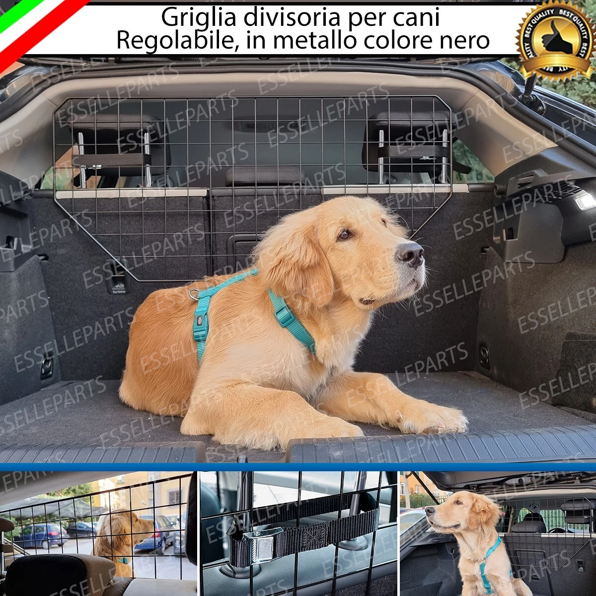 GRIGLIA PER CANI BARRIERA MODULARE DIVISORIA BAGAGLIAIO FIAT MULTIPLA NERO