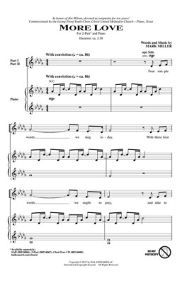 More Love Contemporary Choral 2-Part Mark Miller