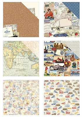 Authentique Explore Scrapbooking Papier 12X12'' Erforschung Auto Reisen 30,5 cm