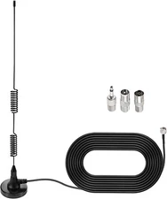 FM Radio Antenna Indoor Magnetic Base +3 Conversion Adapter for Denon Yamaha 