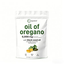 Oregano Oil + Black Seed Oil Capsules, 6000mg...