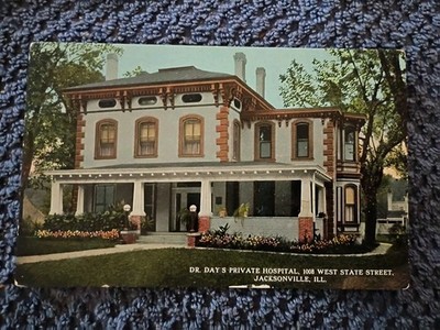 Dr Day's Private Hospital Jacksonville IL postcard UNP