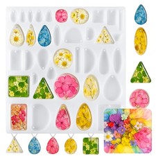 Silicone Resin Jewelry Molds Reusable Casting Tray for Jewelry Making Pendant