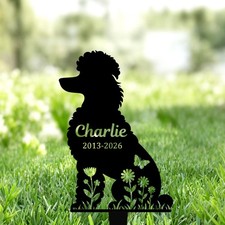 Personalized Poodle Memorial Stake, Custom Do...