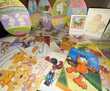 Vintage Greeting Card Lot Birthday Belated Easter Retirement Etc Over 80 Cards 