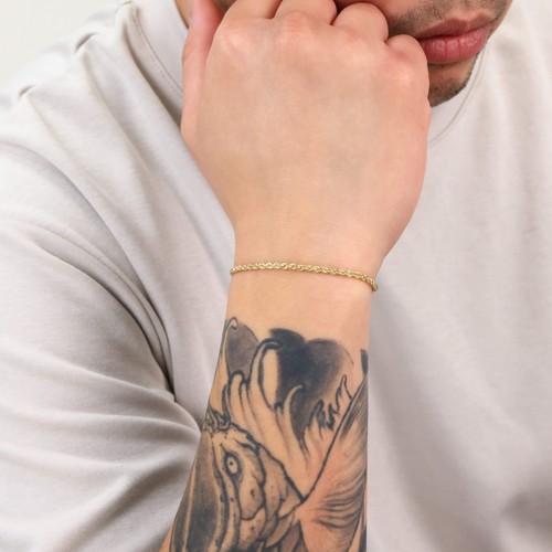 14K Yellow Gold 2mm Diamond Cut Rope Chain Mens Bracelet or Womens Anklet 7" -9" - Picture 12 of 72