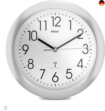 Mebus 52451 Funk-Wanduhr, Silber, Bunt, 25 cm