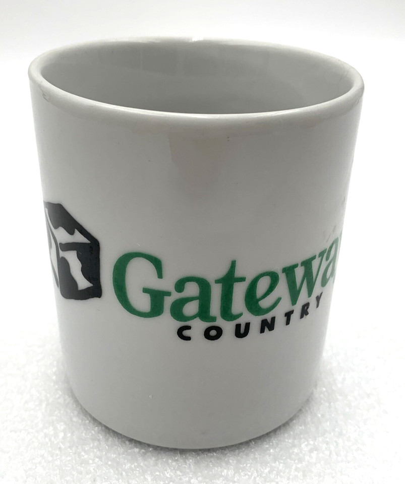 Gateway Computers mug from the era when 'surfing the web' was a genuinely exciting new concept — instantly nostalgic for anyone who grew up with a beige box PC.