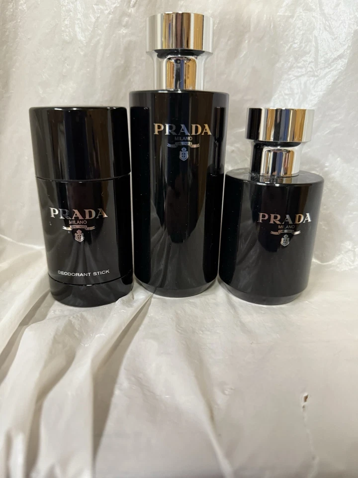 L'HOMME PRADA Shower Set Of 3. Deodorant Stick/shower Cream/aftershave Balm - Image 3 of 4