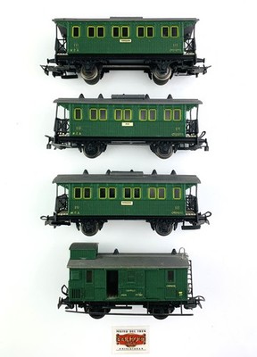 CS475 ELECTROTREN H0 - LOTE 4 COCHES VIAJEROS MZA 3ª CLASE + FURGÓN VERDES
