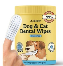 60 Pcs Pet Dental Care Finger Wipes 60pcs, Toothbrush Finger Wipes for cat dogs