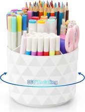 Desk Organizer 360-Degree Rotating Pencil Pen Holders For Desk Diamond Pattern