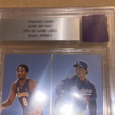 Kobe Bryant 2007-2008 Gioco Usato Road Jersey Panini Card Lakers GRANDE Maglia Viola