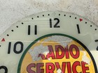 VINTAGE PAM GLASS CLOCK FACE  SYLVANIA RADIO TUBES  14 -1/2 INCH GLASS — photo 3