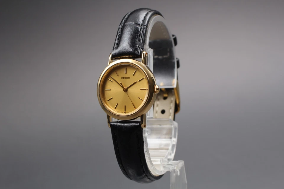 Reloj de cuarzo redondo dorado vintage 1988 N como nuevo Seiko Socie 7321-0380 Japón Foto 3 de 4