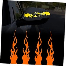 4 Pcs 5.9" Flame Reflective Sticker for Car Vinyl Racing Sports Flame Orange