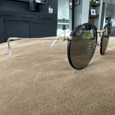 RAY-BAN RB 3447-J-M 9196/71 GOLD BLACK ROUND METAL SUBGLASSES 50-21 K46