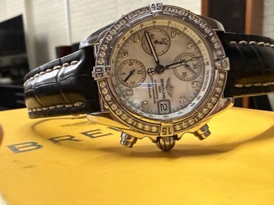 SERVICED! BREITLING 1884 CHRONO COCKPIT A13357 UHR MIT BOX UND PAPIEREN