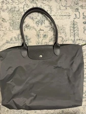 Longchamp Le Pliage Graphite Grey Medium Hand Bag Shoulder Bag Travel London