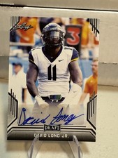 2019 David Long Jr. Auto Leaf Draft Tennessee Titans WVU Football