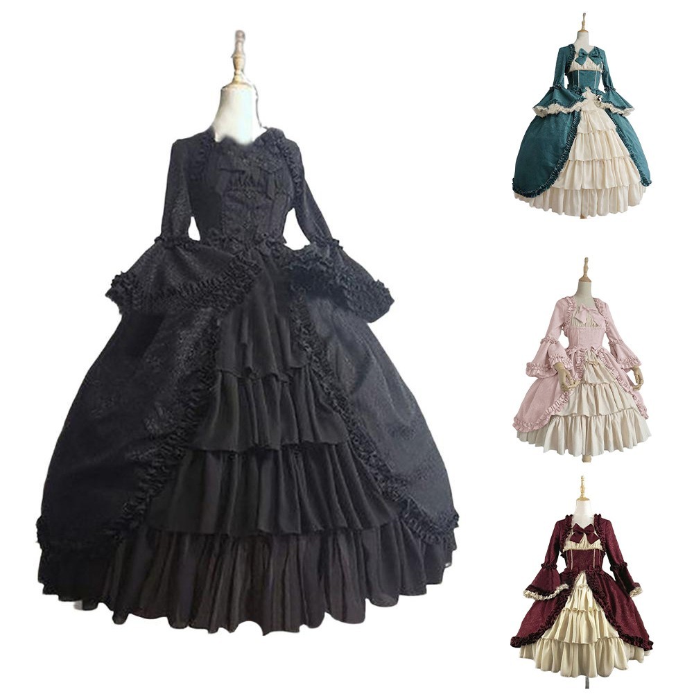 Vestido Disfraz Retro Vintage Medieval Gótico para Mujer Estilo Renacentista S XL