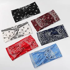 6 Pack Wide Boho Headbands for Women - Soft Yoga Elastic Hair Bands for Girls Wo