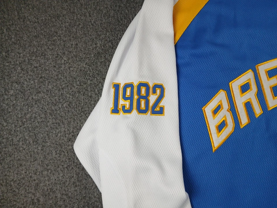 Milwaukee Brewers 1982 World Series Long Sleeve Jersey Mens Size XL Cooperstown - Image 3 of 4