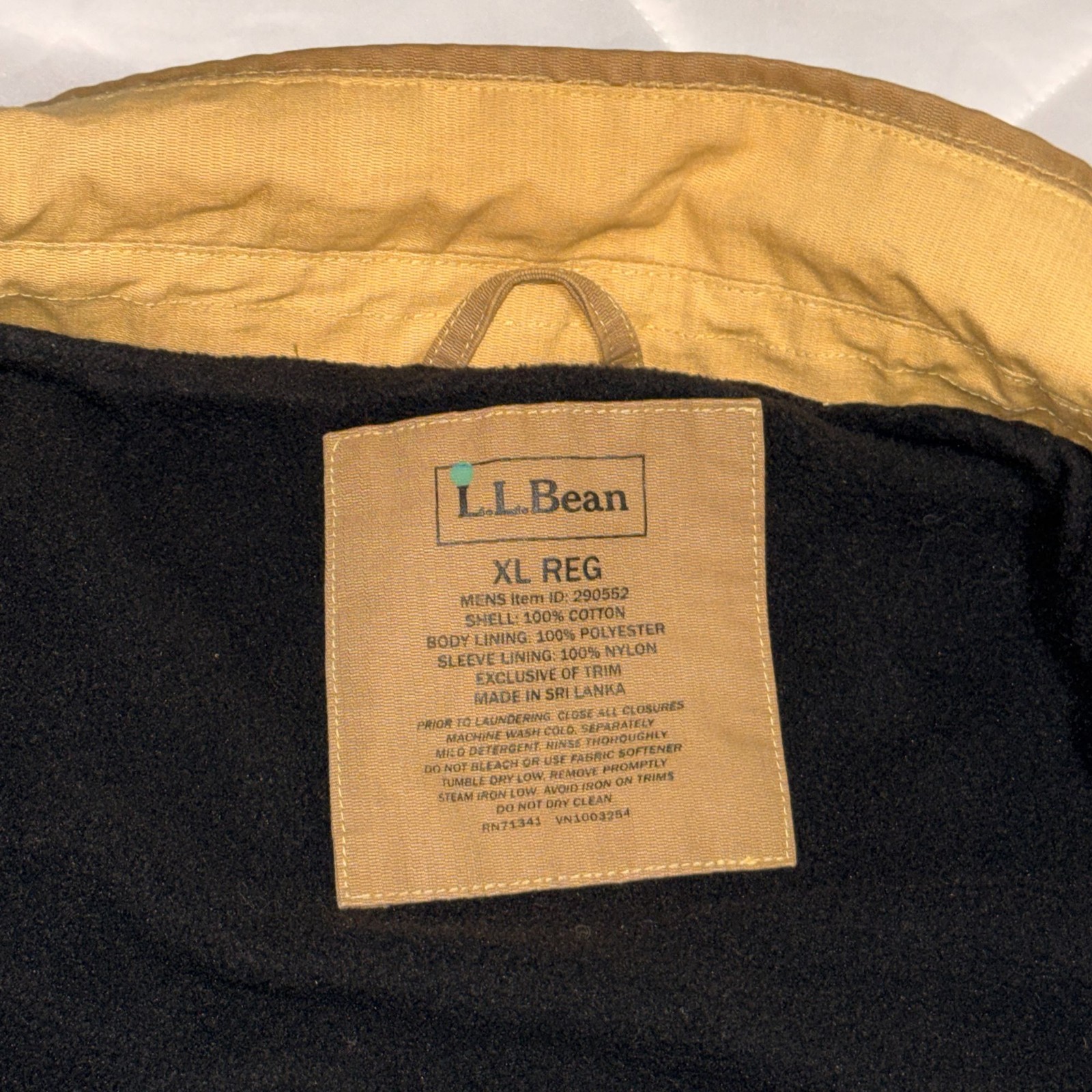 LL Bean Mens XL Tan Canvas Barn Field Jacket Full Zip Chore Coat Vintage Lined image 2