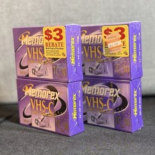 Memorex VHS-C TC-30 4 Pack Rare Vintage Release Pro High Grade Tapes Sealed NIB
