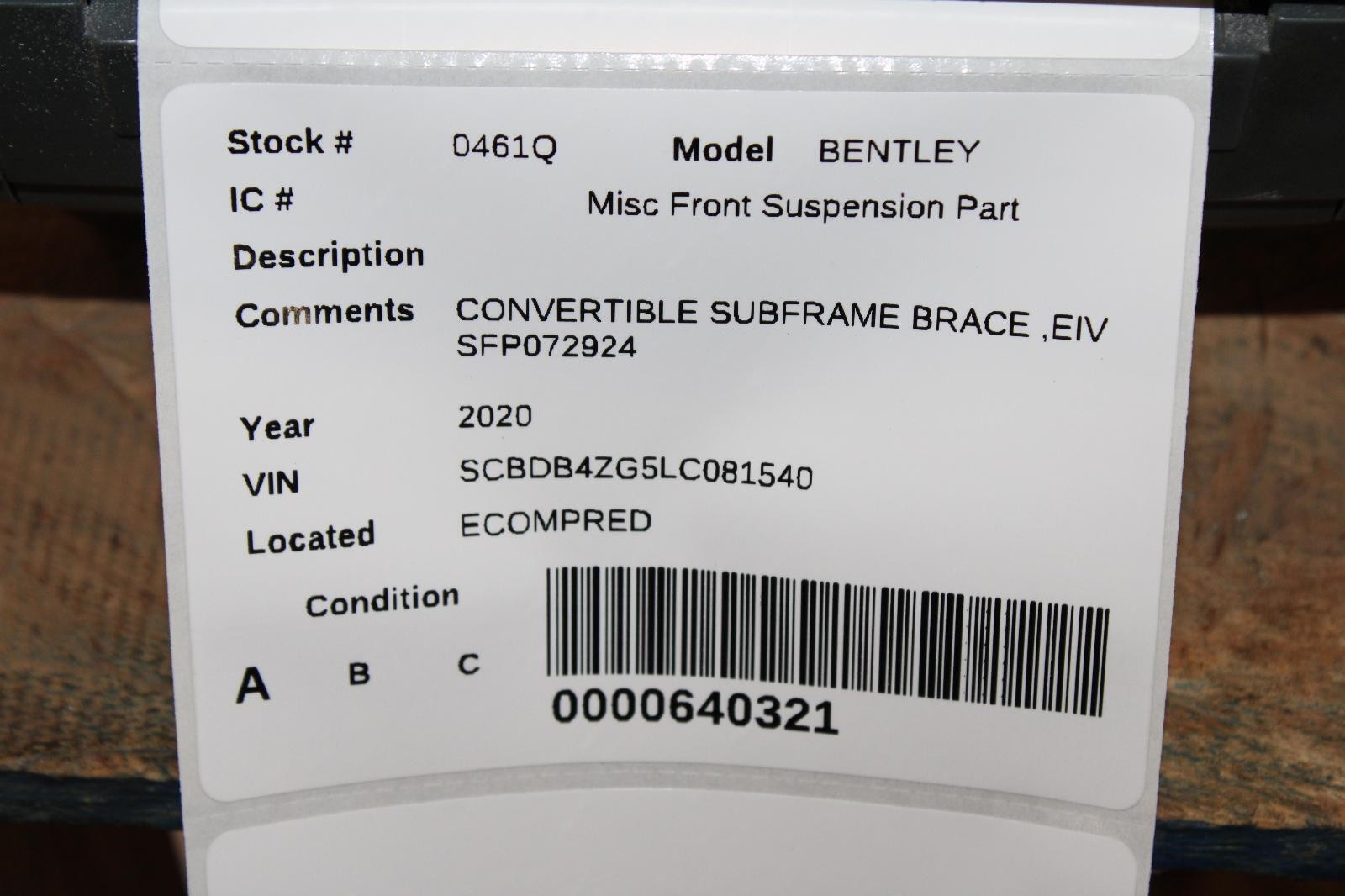 Bentley Continental GT 2020-2023 Brace