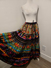 90s SOFT SURROUNDINGS MULTICOLOR & MULTI-PATTERN TIERED LONG BOHO SKIRT SZ M — photo 1
