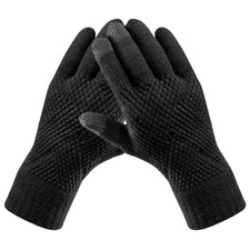 Winter Gloves for Women - Warm Fleece Lined, Touchscreen, Black