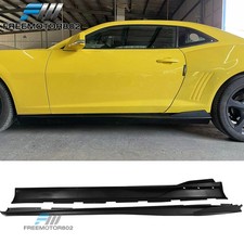 Fits 10-15 Chevrolet Camaro Ikon V2 Style Side Skirts Panel Lip Matte Black Pp