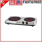 Electric Cooktop Burner Infrared Ceramic Glass Hot Plate 2 Two Cooking Stove NEW