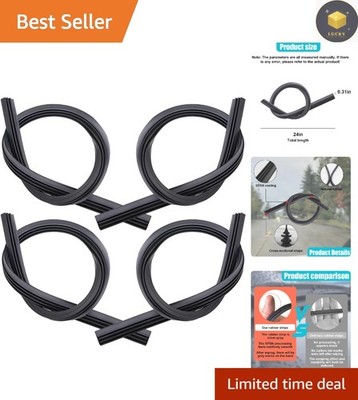 Durable 4PCS 24'' Windshield Wiper Strips - Waterproof Boneless Auto Replacement