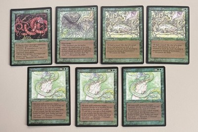 7x Green  - MTG  - The Dark- Englisch  1994 NM Common zB Carnivorous Plant