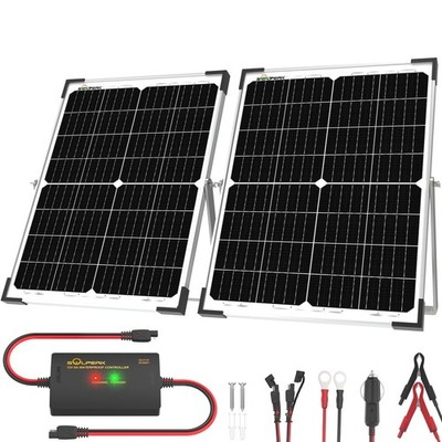 SOLPERK 12V 50W Solar Panel Kit, 2pcs 25W Solar Battery Maintainer+Waterproof