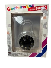 Vtg MAGNIF Combination Lock Coin Bank CLEAR Plastic NOS 1998 Y2K Retro USA Made
