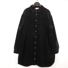 SEZANE Rue Saint Fiacre Oversize Relaxed Loose Corduroy Black Shirt Dress 38 / M