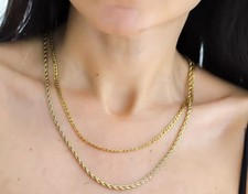 Women’s Gold Simple Chain Necklace Stainless Steel Adjustable