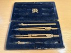 Richter Vintage Drafting Compass & Divider Set in Case, Blue Velvet Interior — photo 1