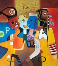 Original Acrylic painting on rolled canvas signed. Unframed. Size: 36” X 40”.